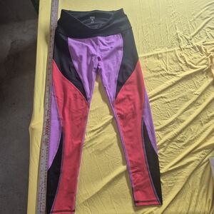 DSG Colorblock Leggings - Purple, Red & Black